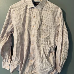 Mens Johnston & Murphy long sleeve button front shirt